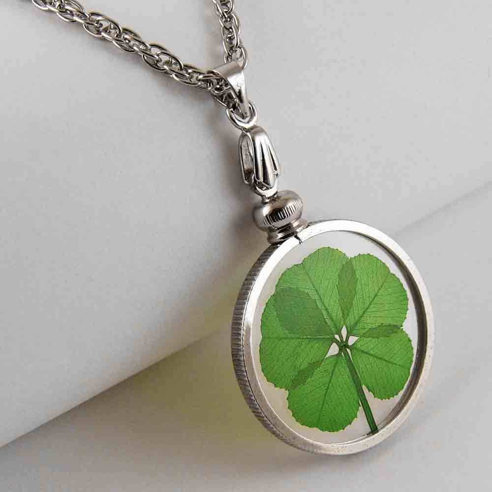 Buy 5 Leaf Clover Silver Charm Necklace 