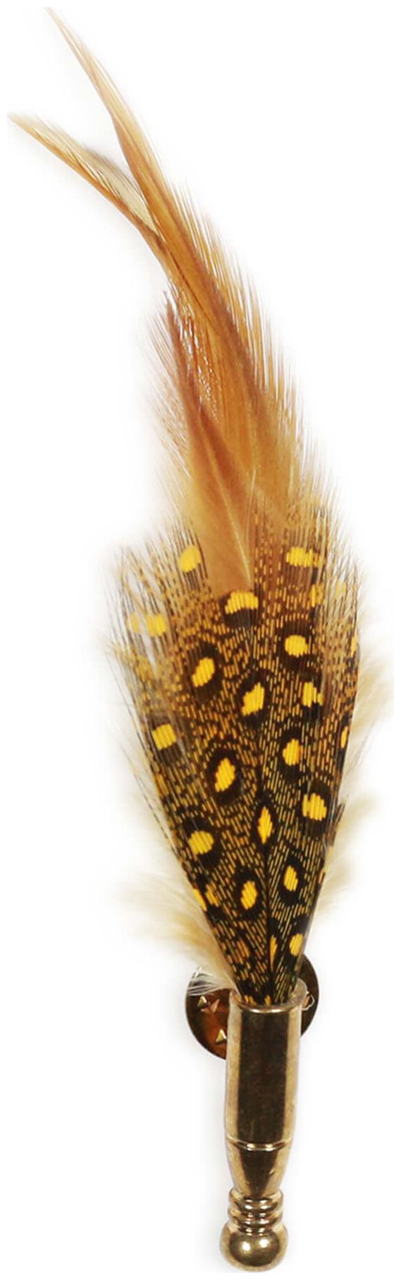 

69th Avenue Mens Yellow and Brown Feather Lapel Pin