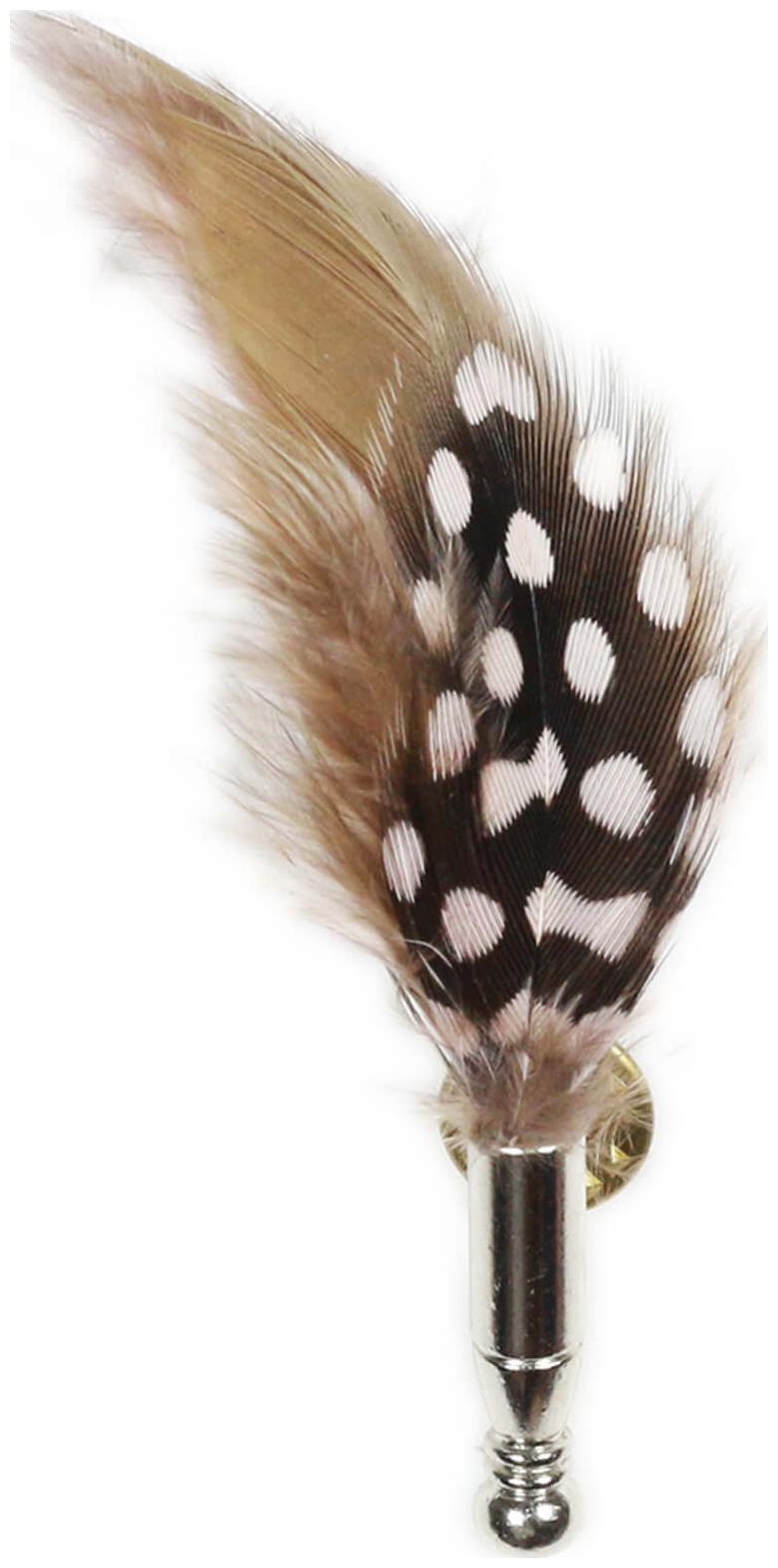 

69th Avenue Mens White and Brown Feather Lapel Pin