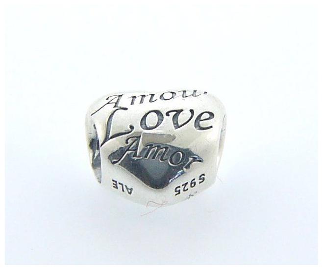

791111 PANDORA STERLING SILVER LANGUAGE OF LOVE HEART BEAD NEW BOX RETIRED RARE