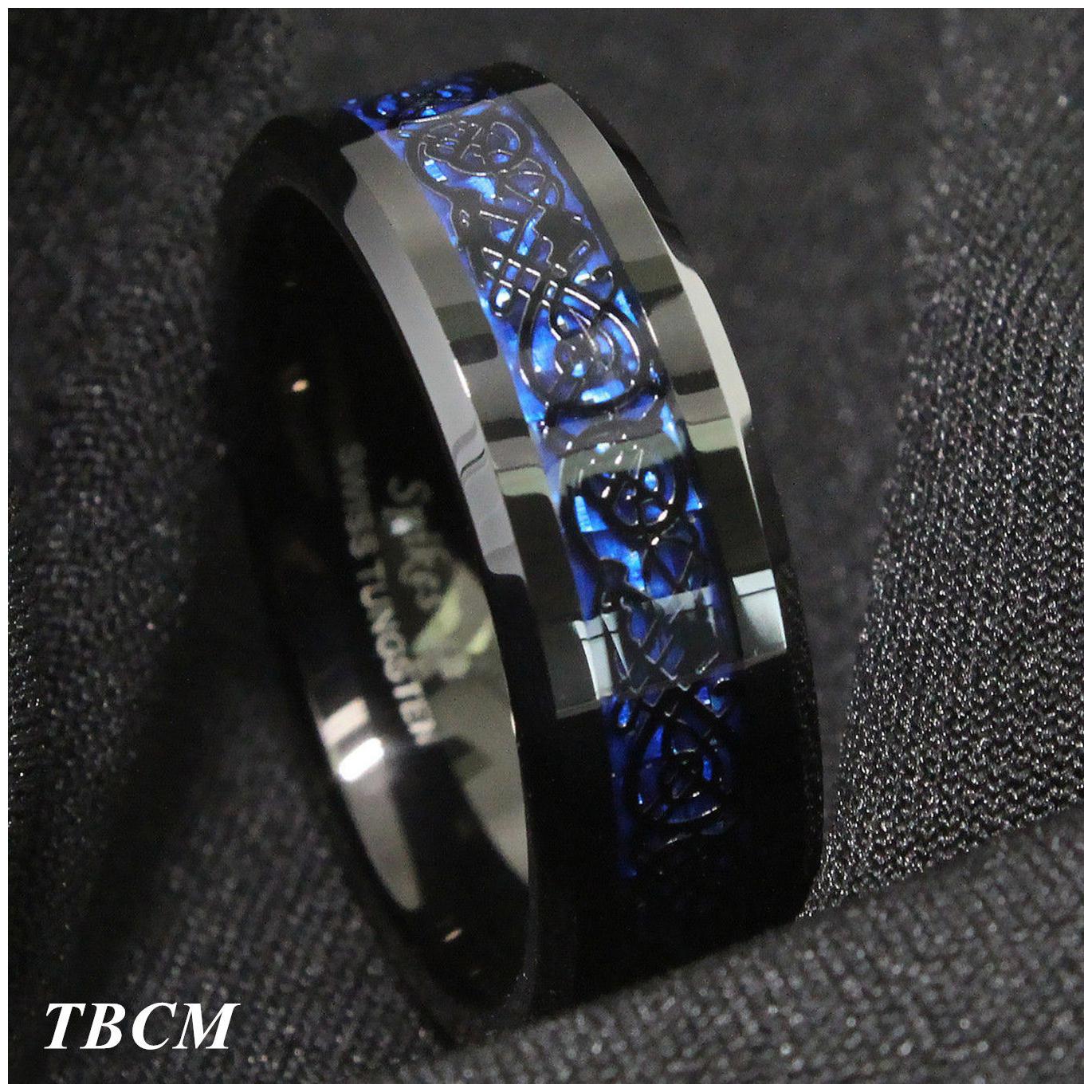 

8Mm Gold Black Silver CZ brushed Tungsten Carbide Ring Wedding Band Mens Jewelry