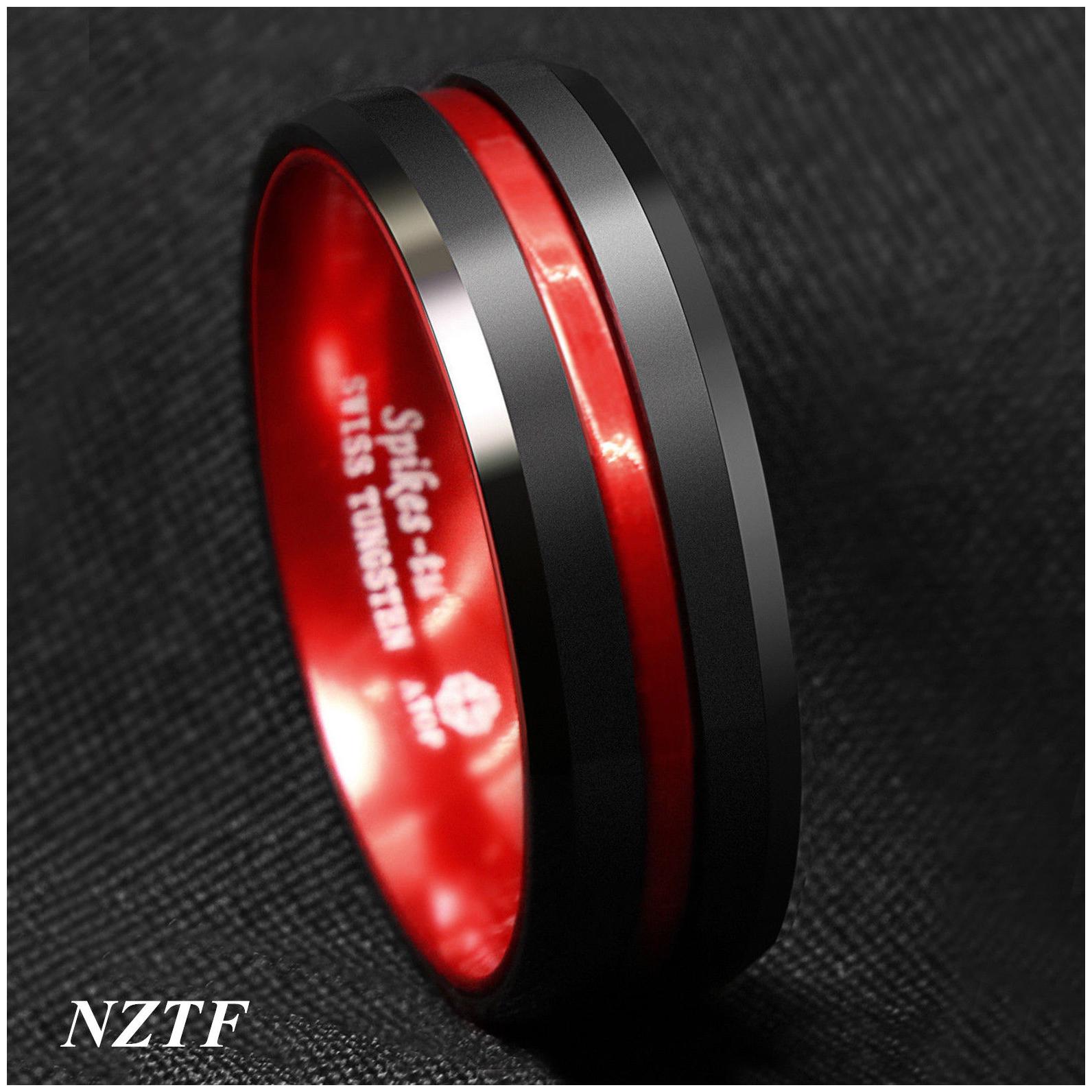 

8Mm Gold Black Silver CZ brushed Tungsten Carbide Ring Wedding Band Mens Jewelry