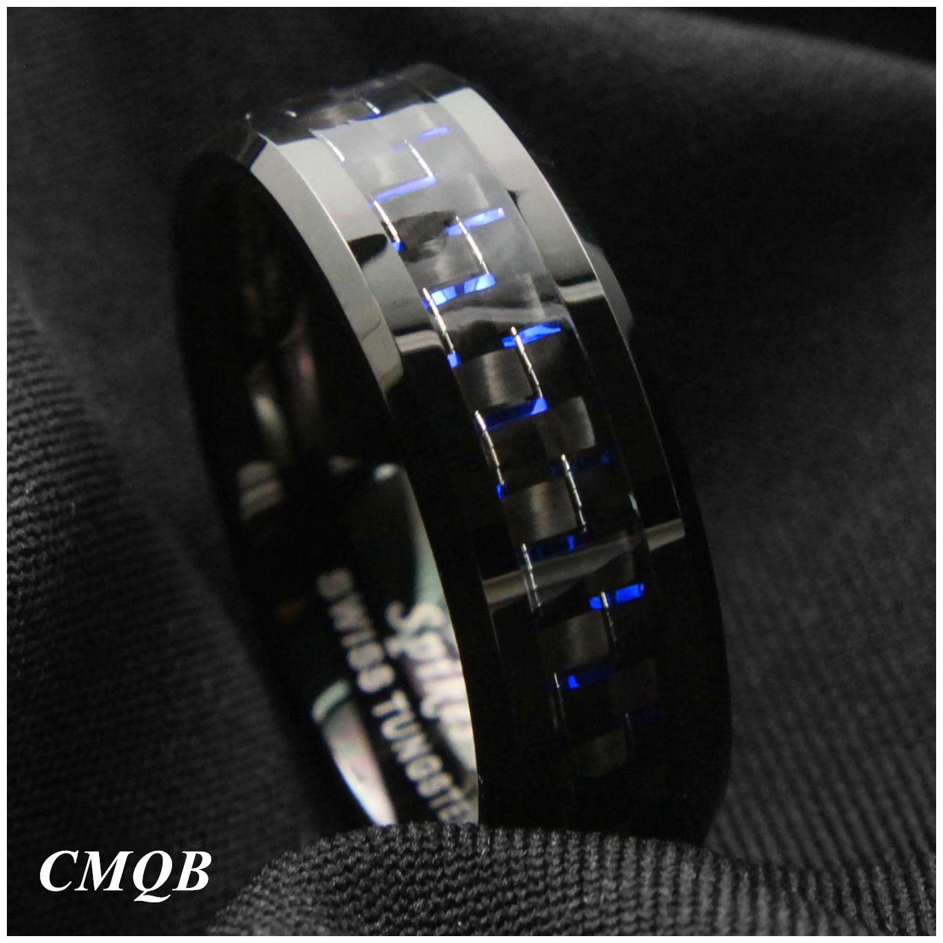 

8Mm Gold Black Silver CZ brushed Tungsten Carbide Ring Wedding Band Mens Jewelry