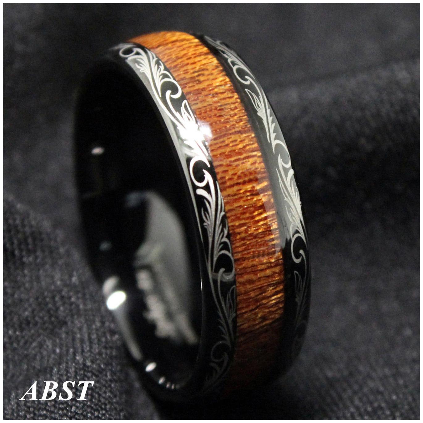 

8Mm Gold Black Silver CZ brushed Tungsten Carbide Ring Wedding Band Mens Jewelry