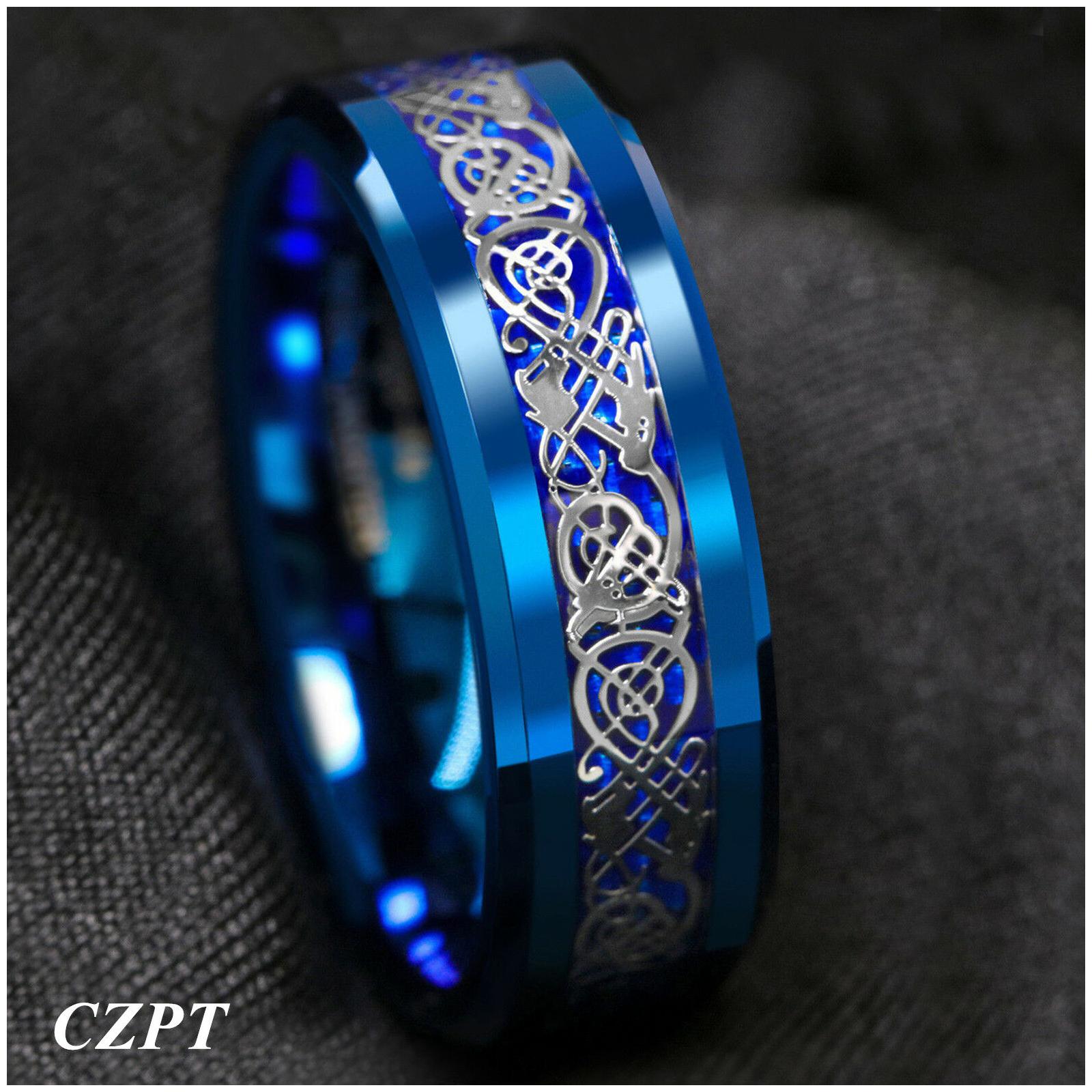 

8Mm Gold Black Silver CZ brushed Tungsten Carbide Ring Wedding Band Mens Jewelry