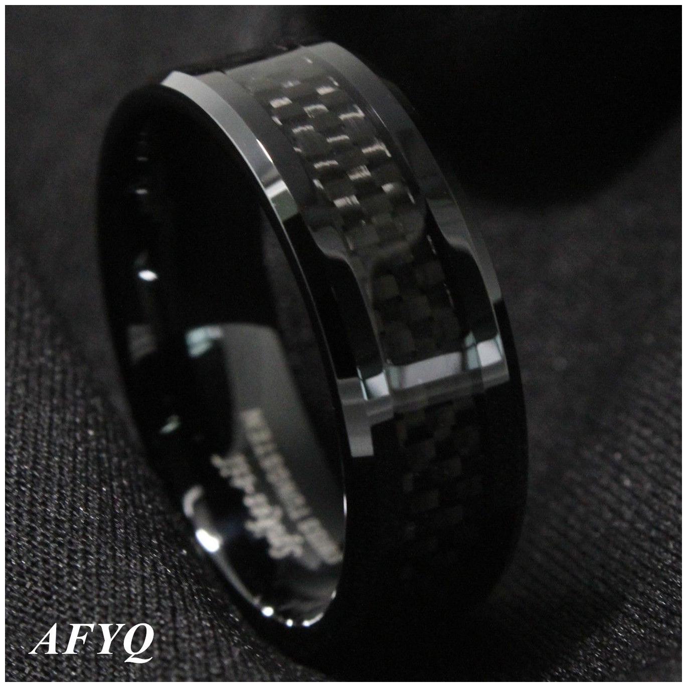 

8Mm Gold Black Silver CZ brushed Tungsten Carbide Ring Wedding Band Mens Jewelry