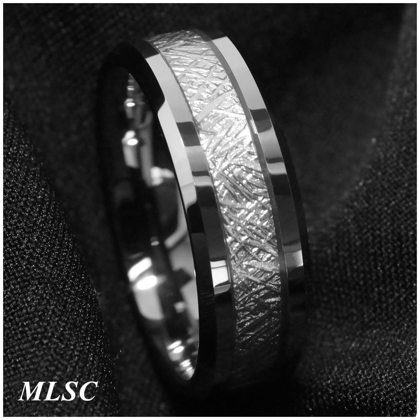 

8Mm Gold Black Silver CZ brushed Tungsten Carbide Ring Wedding Band Mens Jewelry