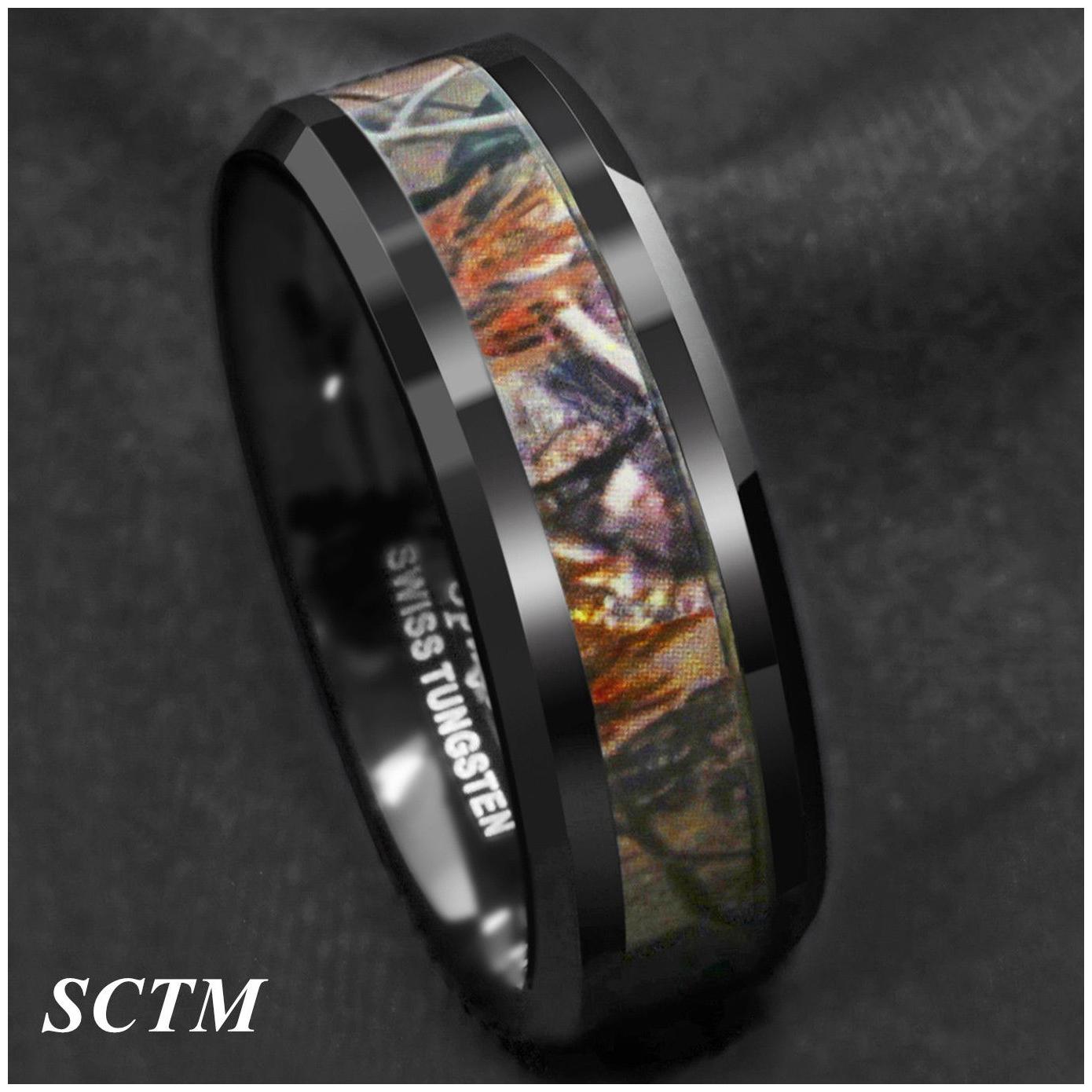 

8Mm Gold Black Silver CZ brushed Tungsten Carbide Ring Wedding Band Mens Jewelry