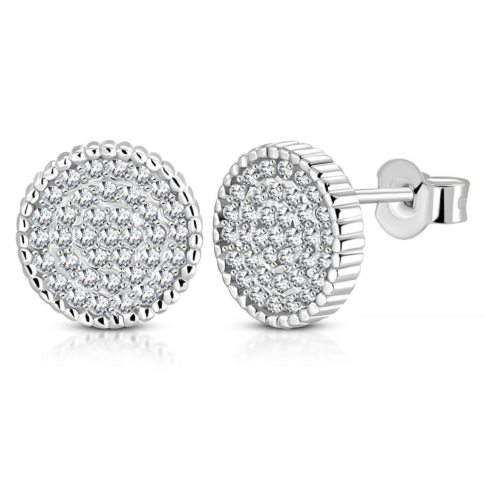 

925 Sterling Silver White Clear CZ Stud Earrings