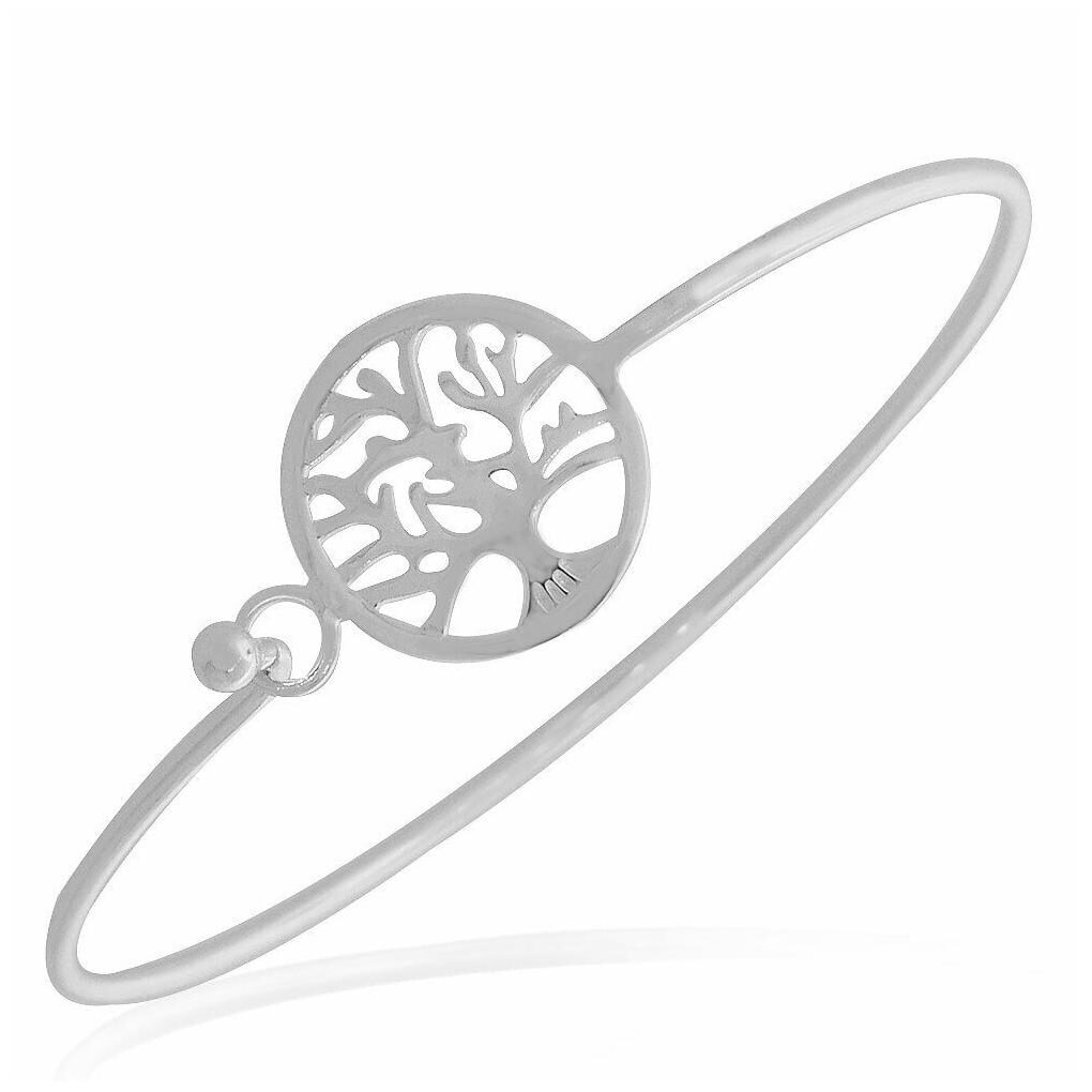 

925 Sterling Silver Tree of Life Classic Charm Bangle Bracelet