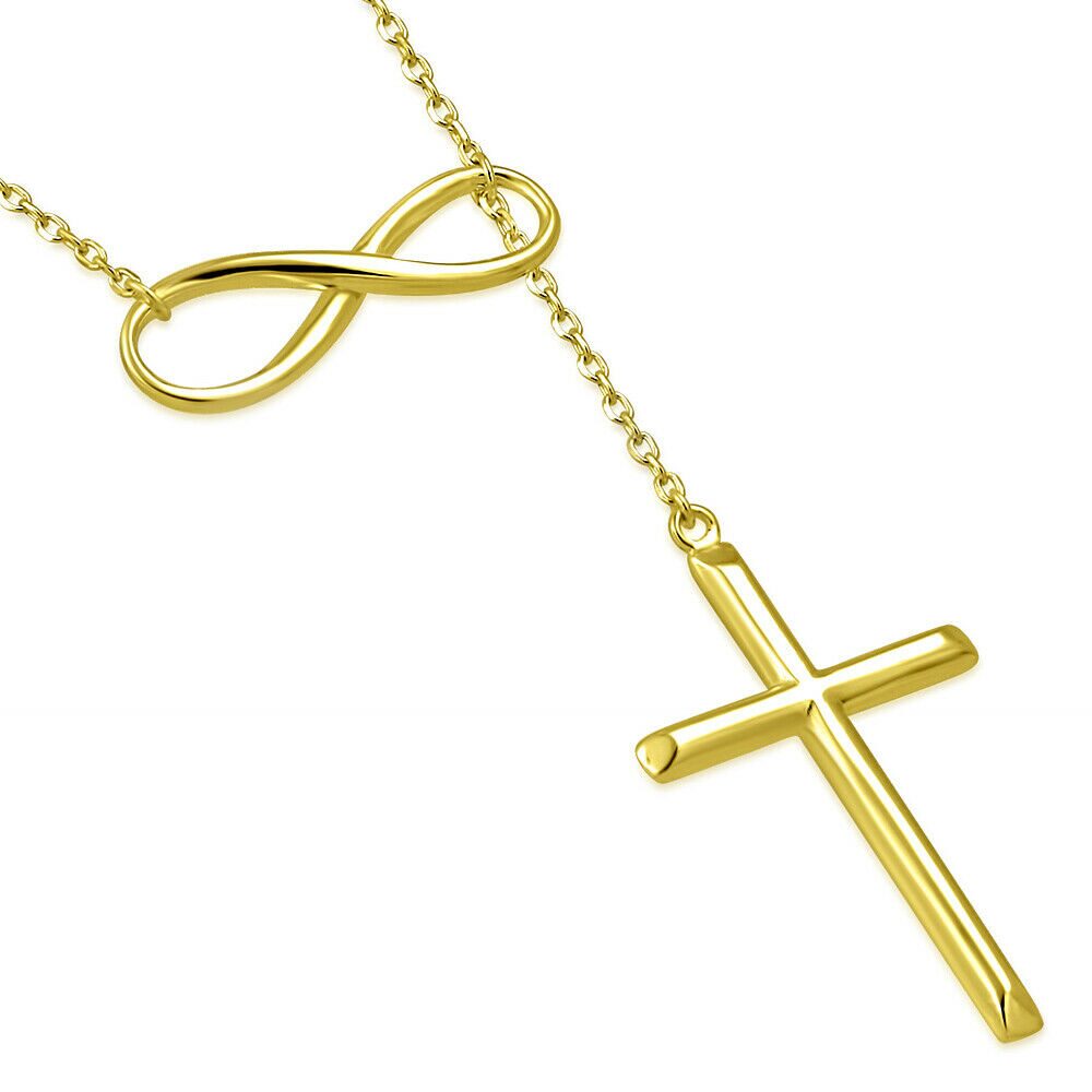 

925 Sterling Silver Infinity Cross Necklace For Women