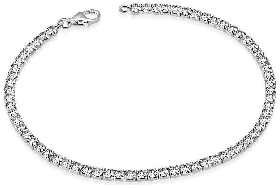 

925 Sterling Silver White Clear Round CZ Classic Tennis Bracelet 7 25