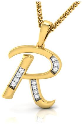 14Kt Gold Diamond Alphabet Pendant