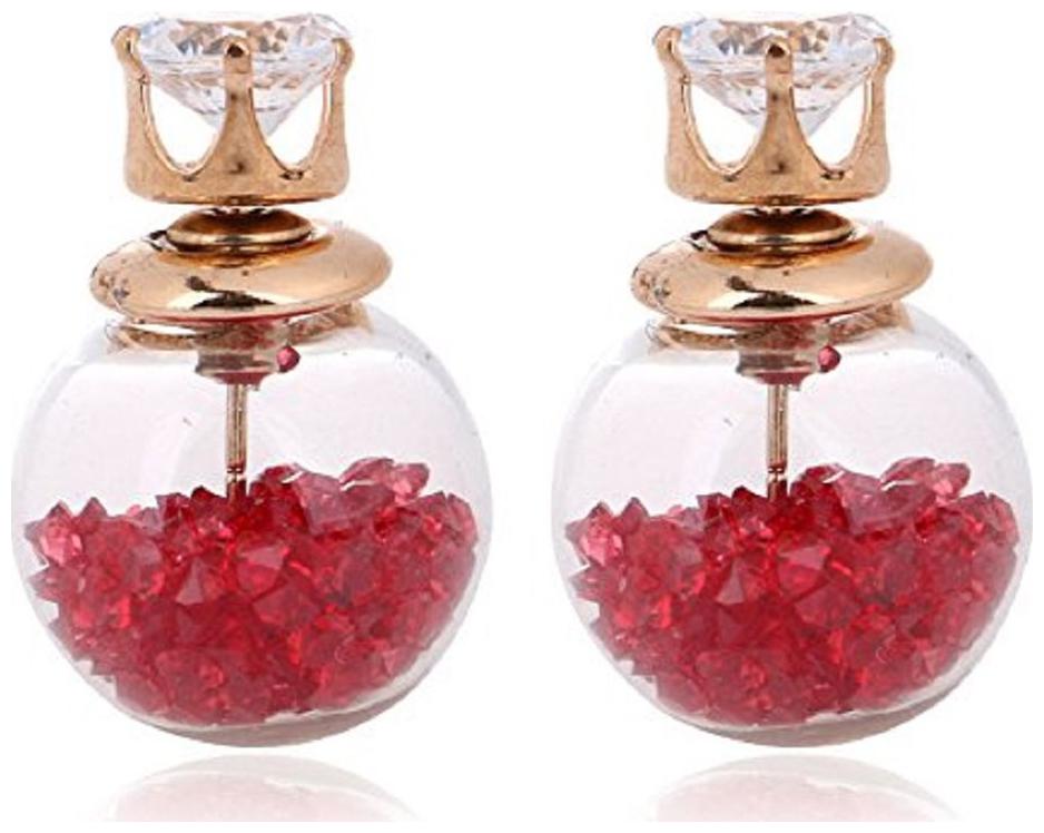 

Aabhu Crystal Jewellery Two Sided Stud Earrings Jewellery For Girls Fnd Women
