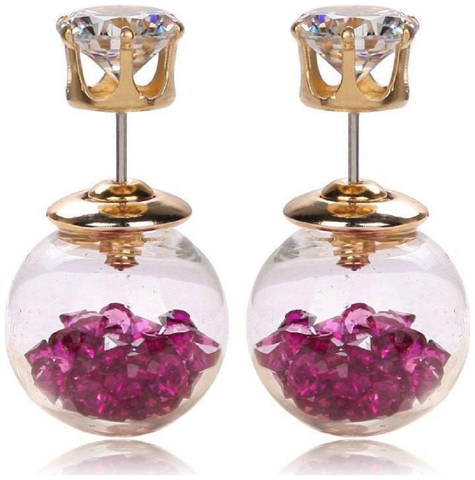 

Aabhu Crystal Jewellery Two Sided Stud Earrings Jewellery For Girls Fnd Women