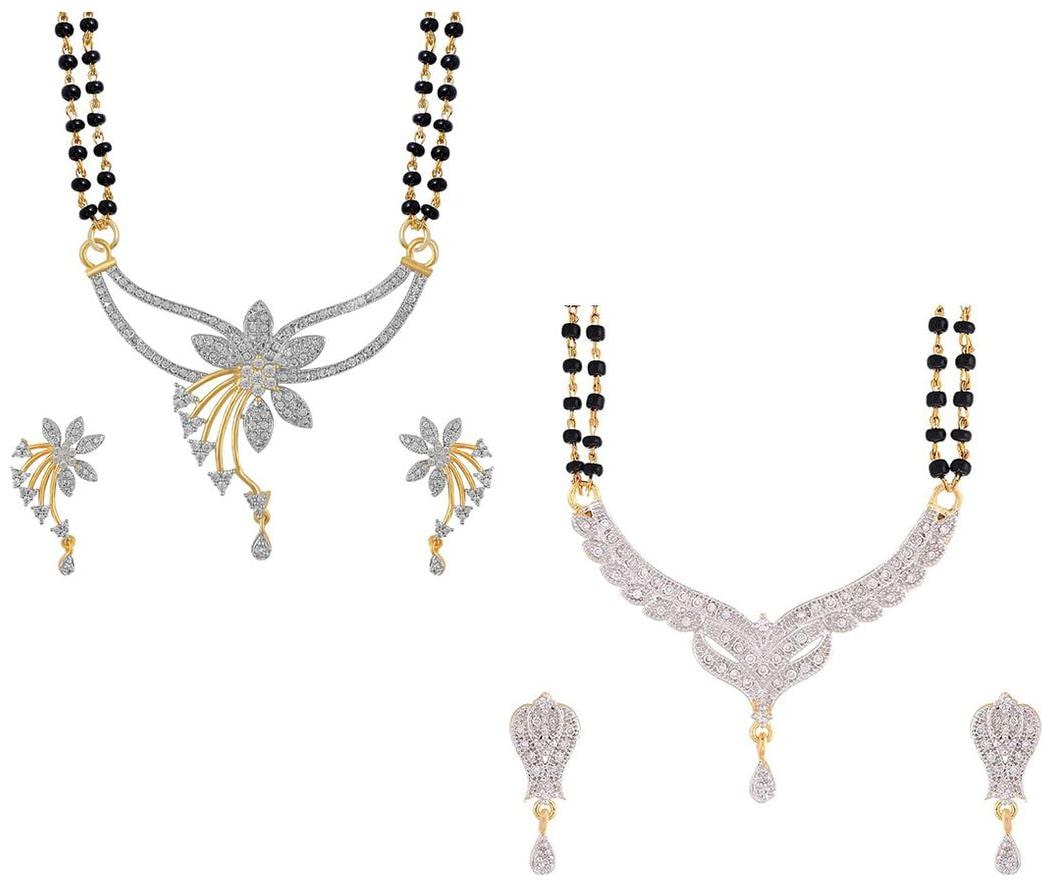 

Aabhu Fashionable Combo of 2 Mangalsutra with Earrings Pair Jewellery Set for Women