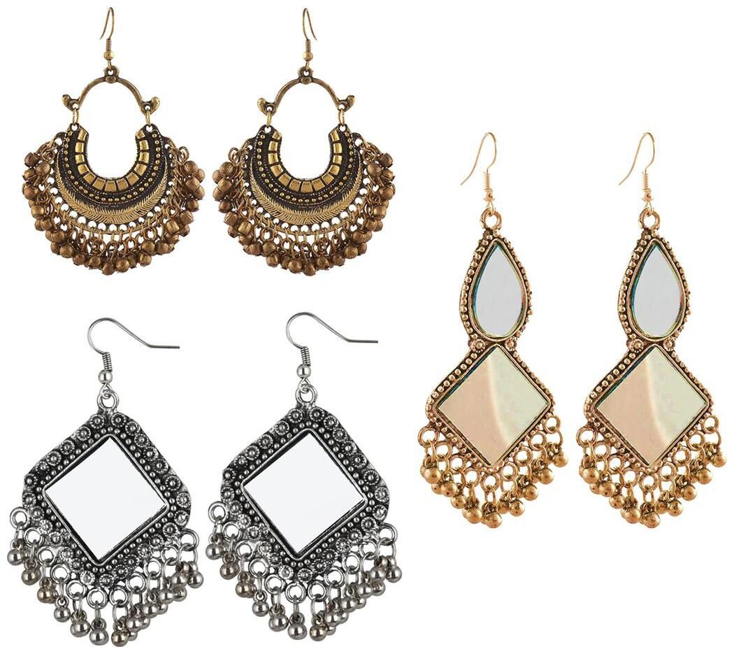 

Aabhu Fashionable Popular Fancy Party Wear Regular Combo of 3 Pair Earrings