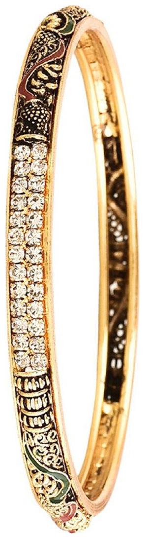 

Aabhu Gold Plated Traditional Enamel Style Gold Plated Bangle Kada Set Jewellery for Women and Girl
