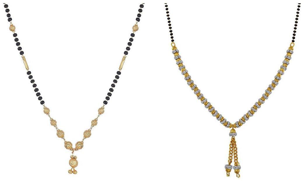 

Aabhu Regular Combo of 2 Amercian Diamond Mangalsutra Jewellery Set for Women