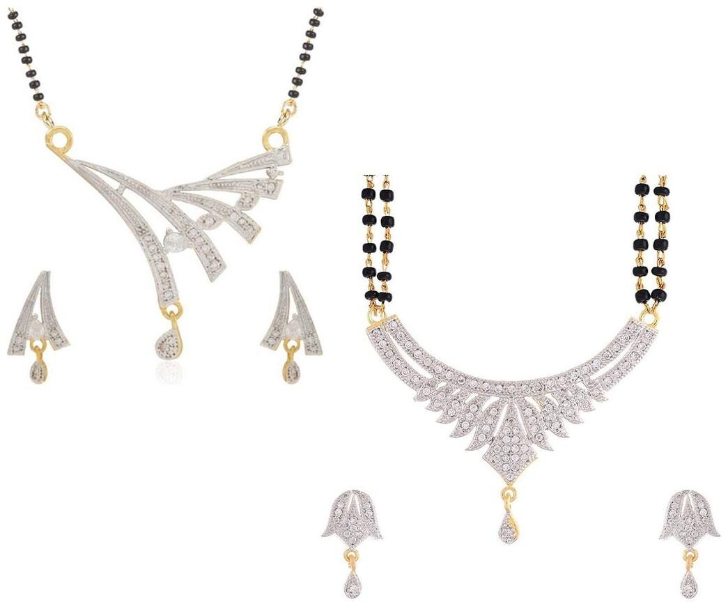 

Aabhu Regular Combo of 2 Mangalsutra with Earrings Pair Jewellery Set for Women