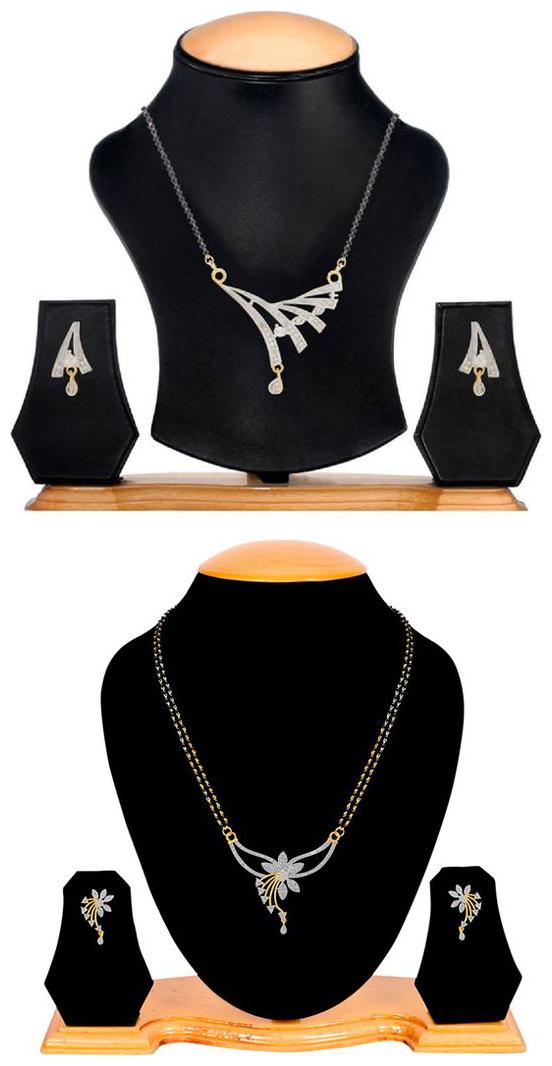 

Aabhu Regular Combo of 2 Mangalsutra with Earrings Pair Jewellery Set for Women