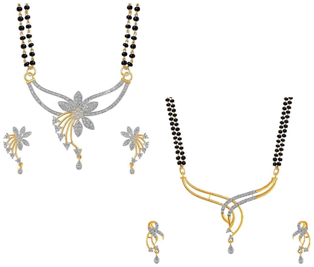 

Aabhu Stylish Combo of 2 Mangalsutra with Earrings Pair Jewellery Set for Women