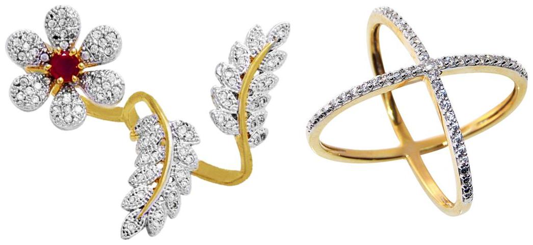 

Aabhu Stylish Combo of 2 Party Wear Finger Rings Jewellery For Women And Girls