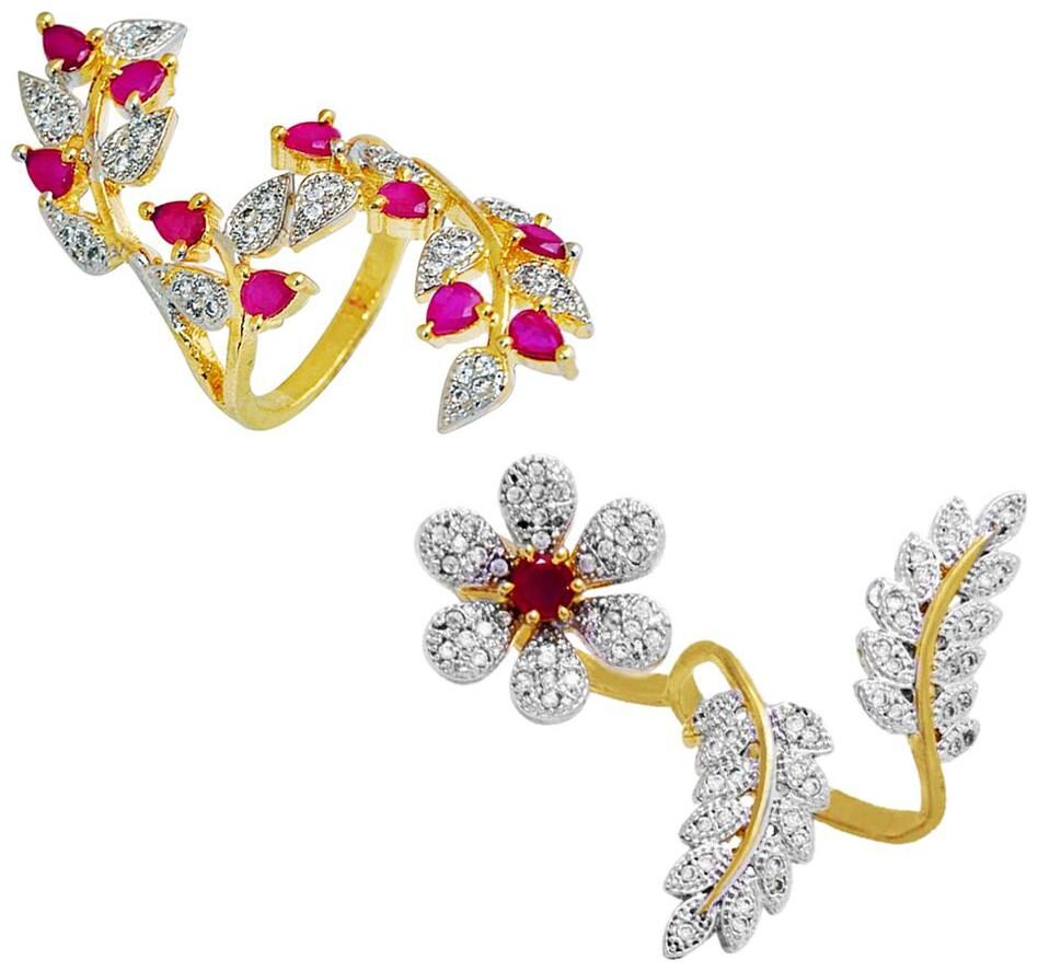 

Aabhu Stylish Combo of 2 Party Wear Finger Rings Jewellery For Women And Girls
