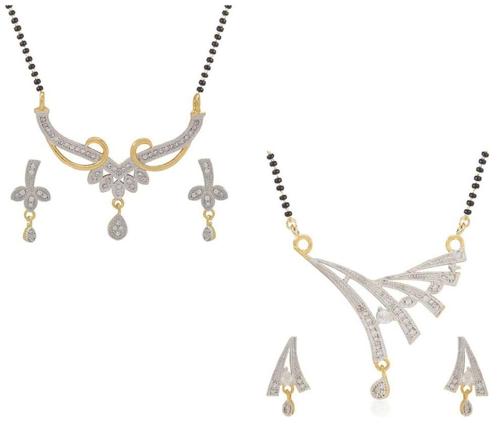 

Aabhu Stylish Combo of 2 Mangalsutra with Earrings Pair Jewellery Set for Women