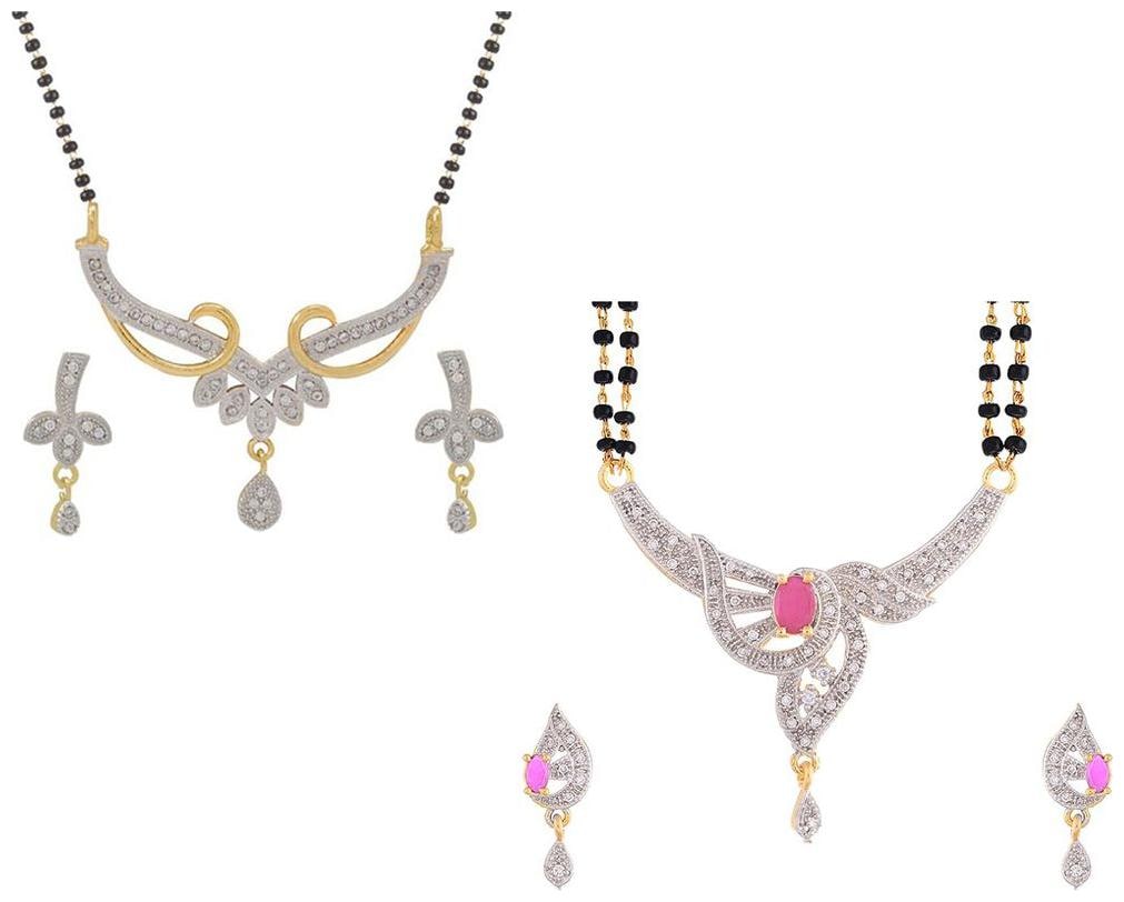 

Aabhu Stylish Combo of 2 Mangalsutra with Earrings Pair Jewellery Set for Women
