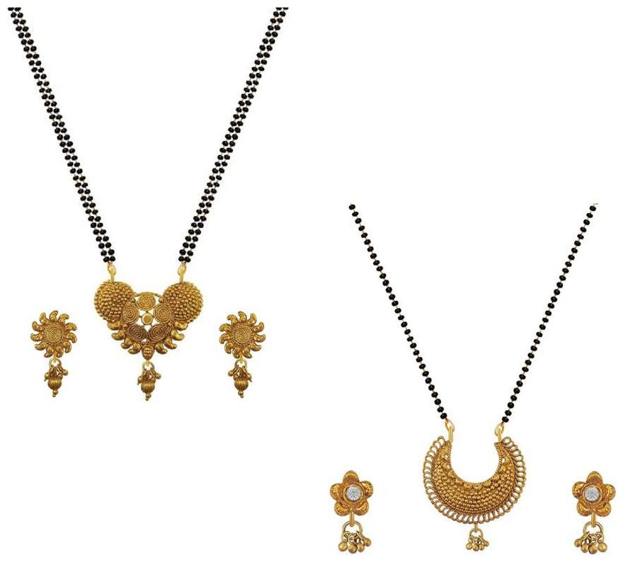 

Aabhu Stylish Combo of 2 Mangalsutra with Earrings Pair Jewellery Set for Women