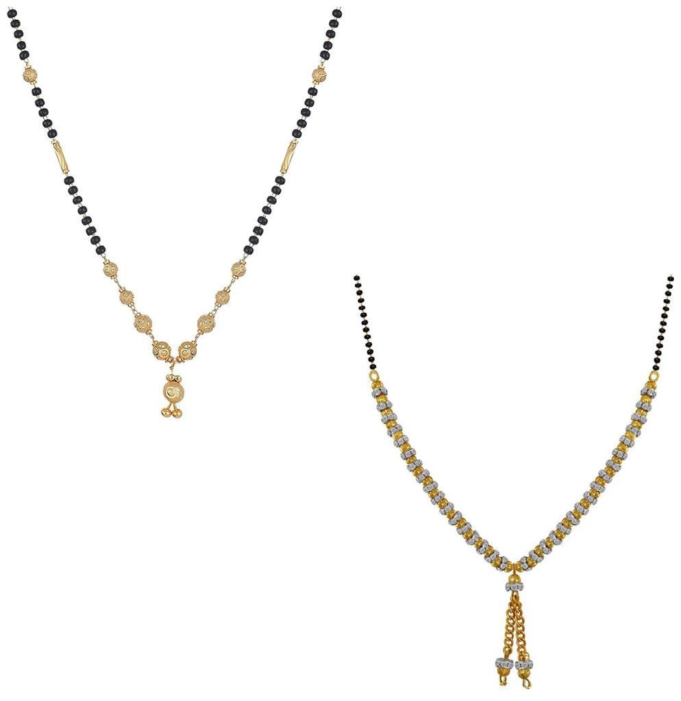 

Aabhu Traditional Combo of 2 Amercian Diamond Mangalsutra Jewellery Set for Women