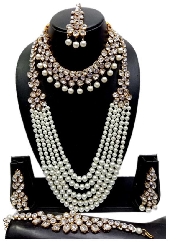 

Abdur raheem jewellers Necklace Earring Maang Tikka Set For Women