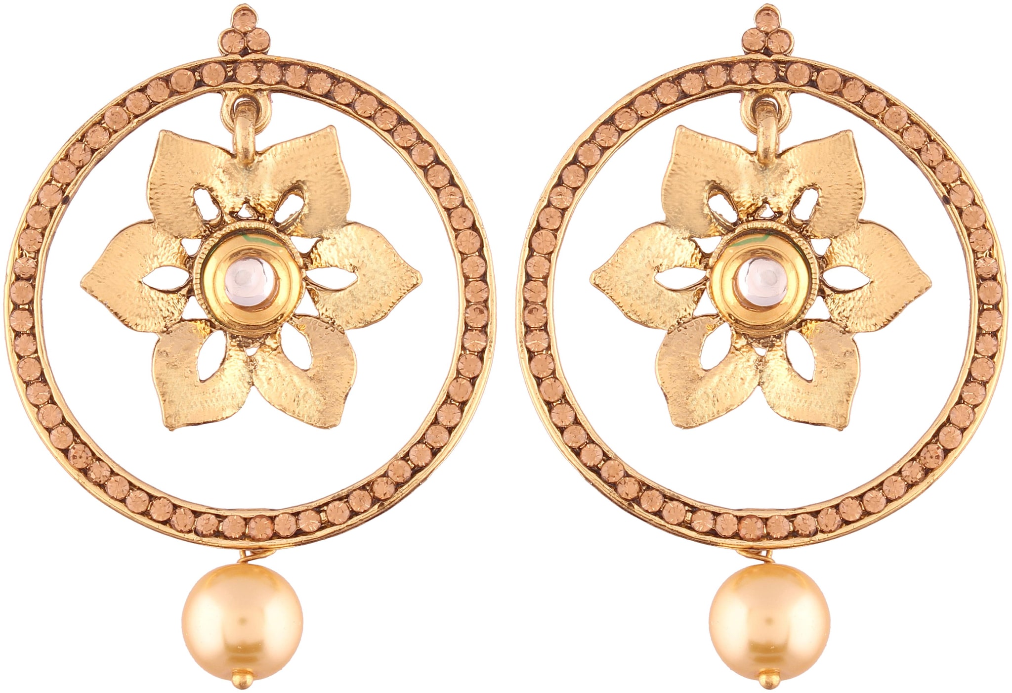

Access-O-Risingg Traditional Gold Plated Designer Flower Wedding Festive Earrings For Women TER051