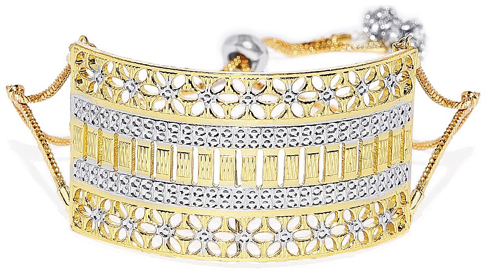 

AccessHer 22k Gold Plated Adjustable CNC Drawstring Bracelet for Women and Girls