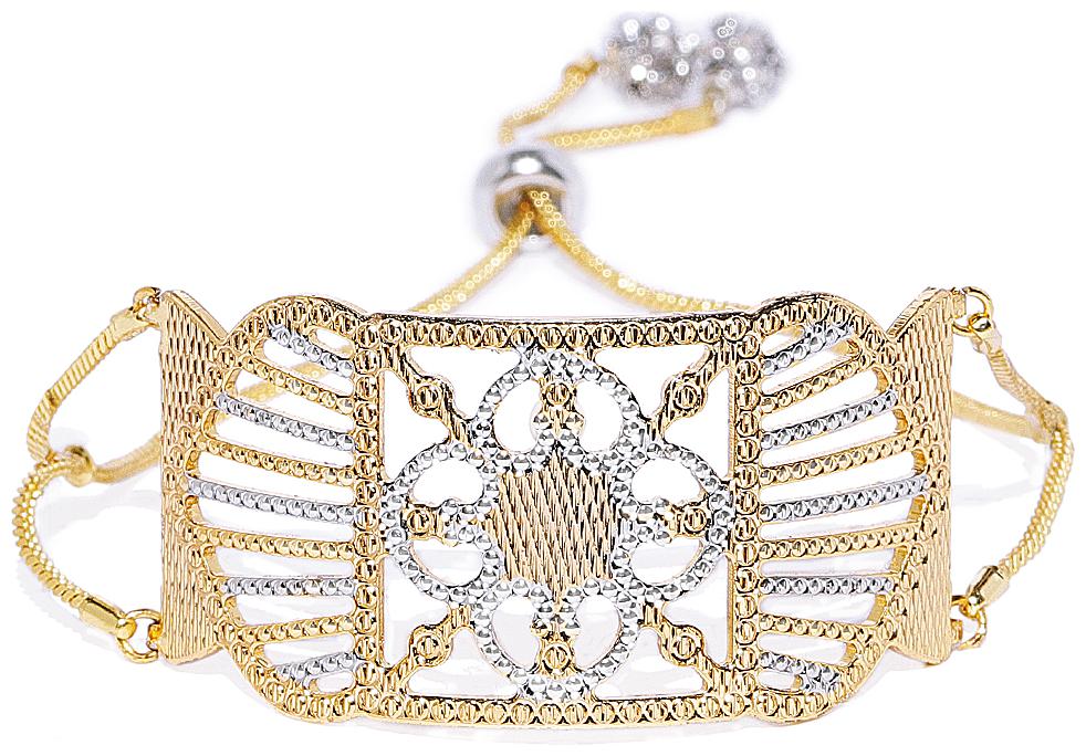 

AccessHer 22k Gold Plated Adjustable CNC Drawstring Bracelet for Women and Girls