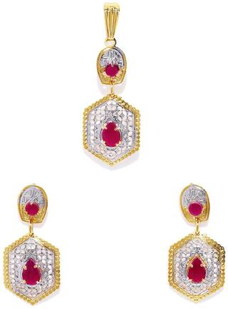 AccessHer 22k Gold Plated CNC Necklace Set With Italian Jewellery