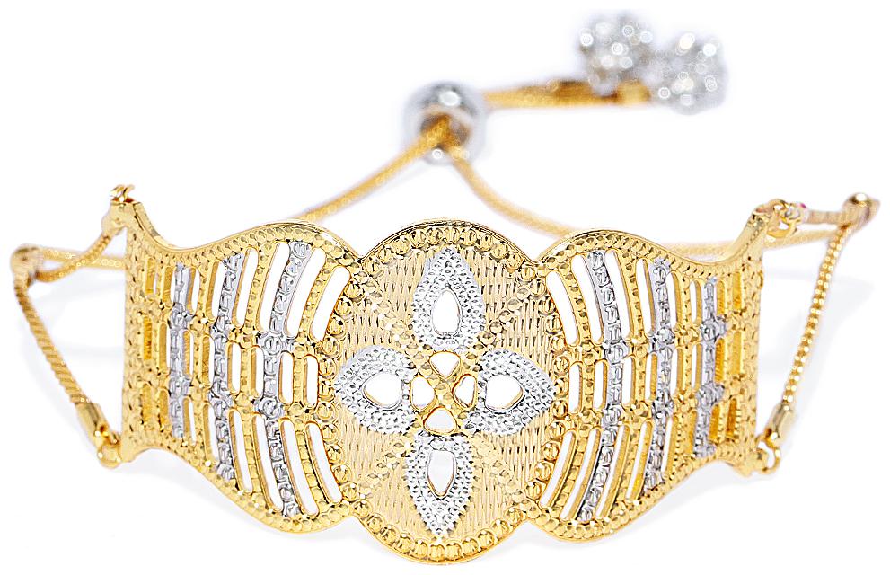 

AccessHer 22k Gold Plated Adjustable CNC Drawstring Bracelet for Women and Girls