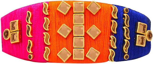 AccessHer designer silk thread multicolor hair back clip/accessory for women