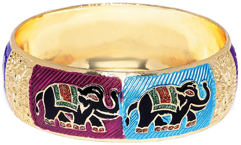 

Accessher Ivory Meenakari Bangles with Elephant Motifs for Women -1 Piece Size 2 4
