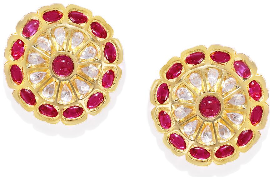 

AccessHer Polki and Ruby Circlular Studs