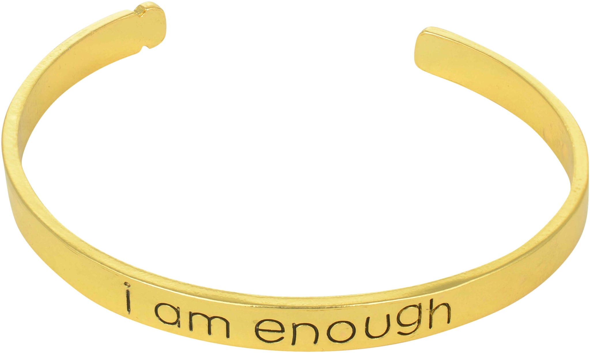 

Accessorisingg Gold Karma Kada with I am Enough inscribed BR160