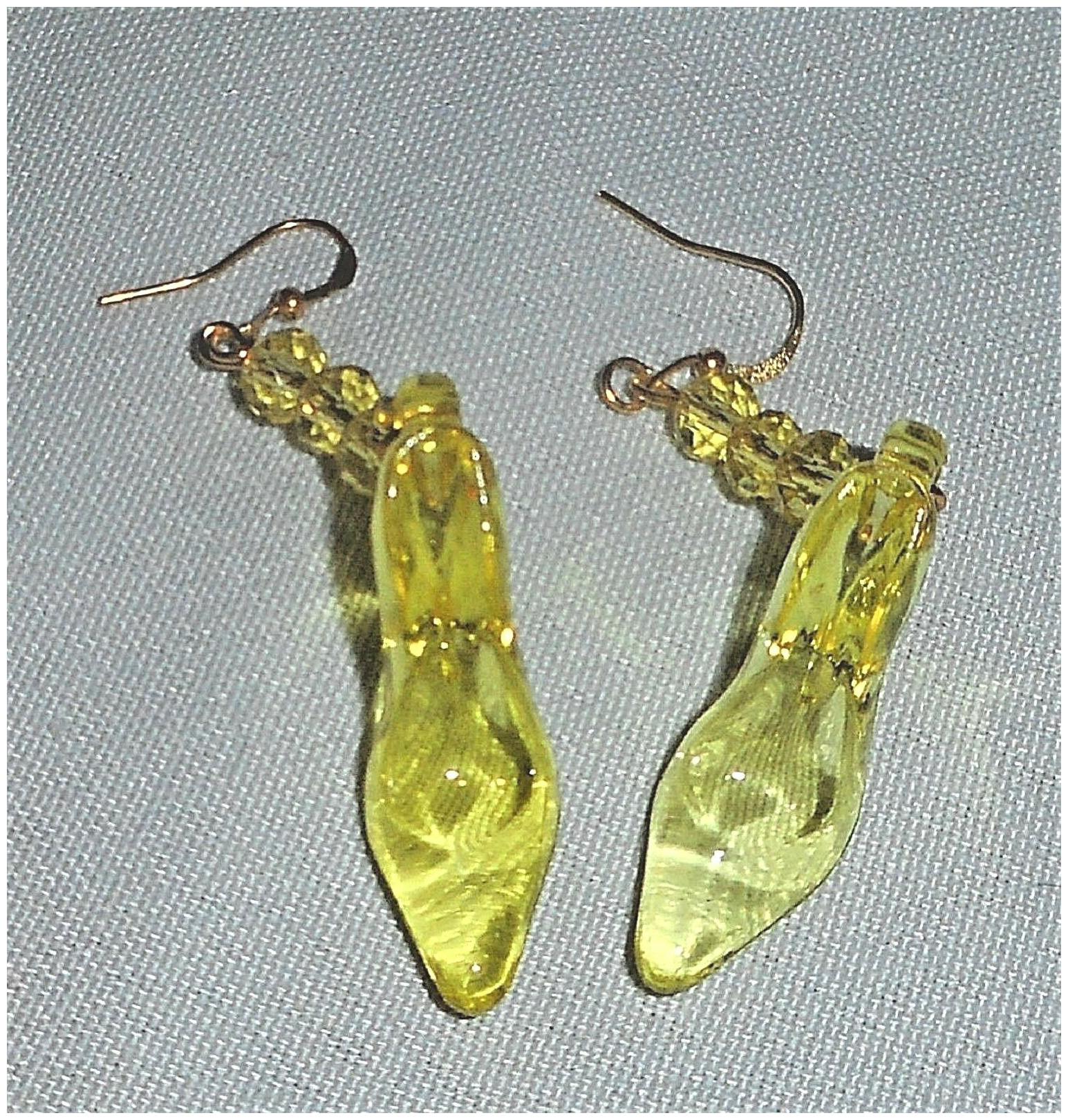

Acrylic Stiletto High Heel Shoe Drop Dangle Earrings