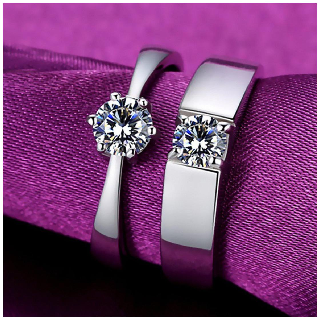 

Adjustable Couple Rings for lovers in Silver Plated Valentine gift Proposal Ring for Your Love Once