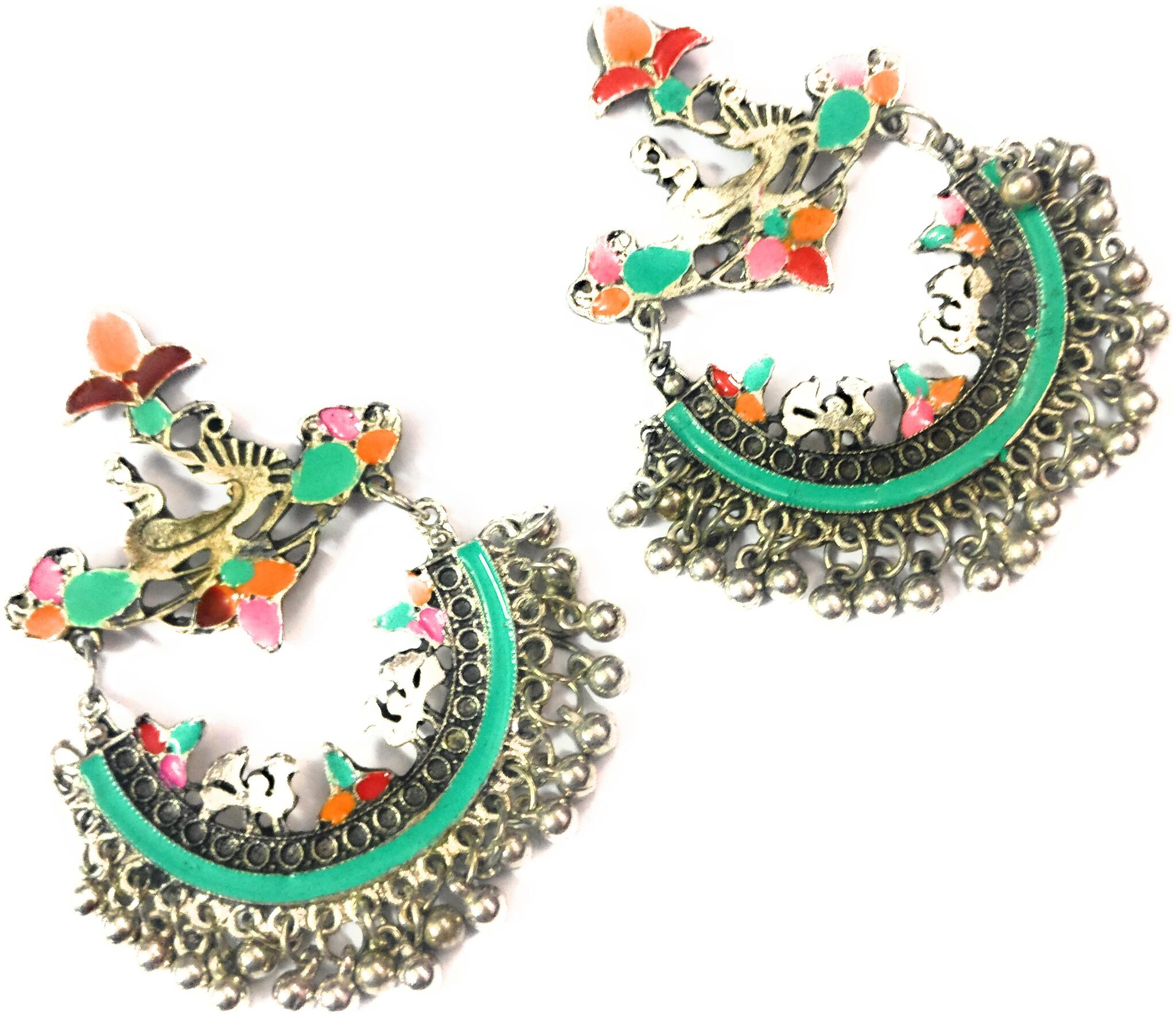 

Akshara Jewels Fashion German Silver Beaded Chandbali Hook Earrings Jewellery for Women
