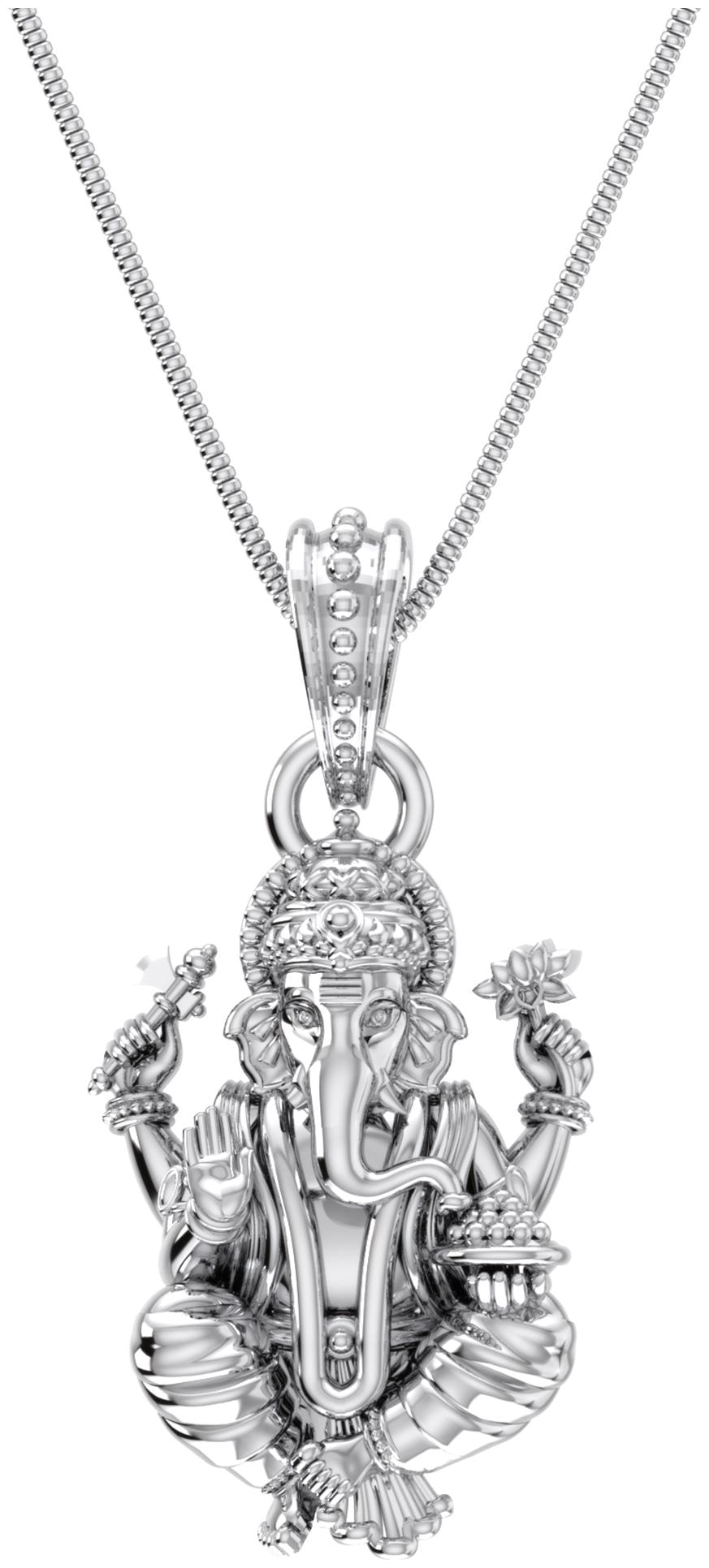 

Akshat Sapphire Sterling Silver (92 5 purity) God Ganesh Pendant for Men Women Pure Silver Lord Ganapathy Locket for Good Health Wealth