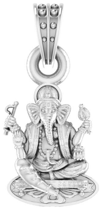 

Akshat Sapphire Sterling Silver (92 5 purity) God Ganesh Pendant for Men Women Pure Silver Lord Ganapathy Locket for Good Health Wealth