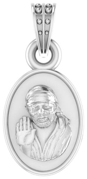 

Akshat Sapphire Sterling Silver (92 5 purity) God Sai baba Pendant for Unisex Pure Silver Lord Sai baba Locket for Good Health Wealth