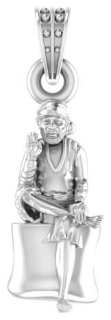 

Akshat Sapphire Sterling Silver (92 5 purity) God Sai baba Pendant for Men Women Pure Silver Lord Sai baba Locket for Good Health Wealth