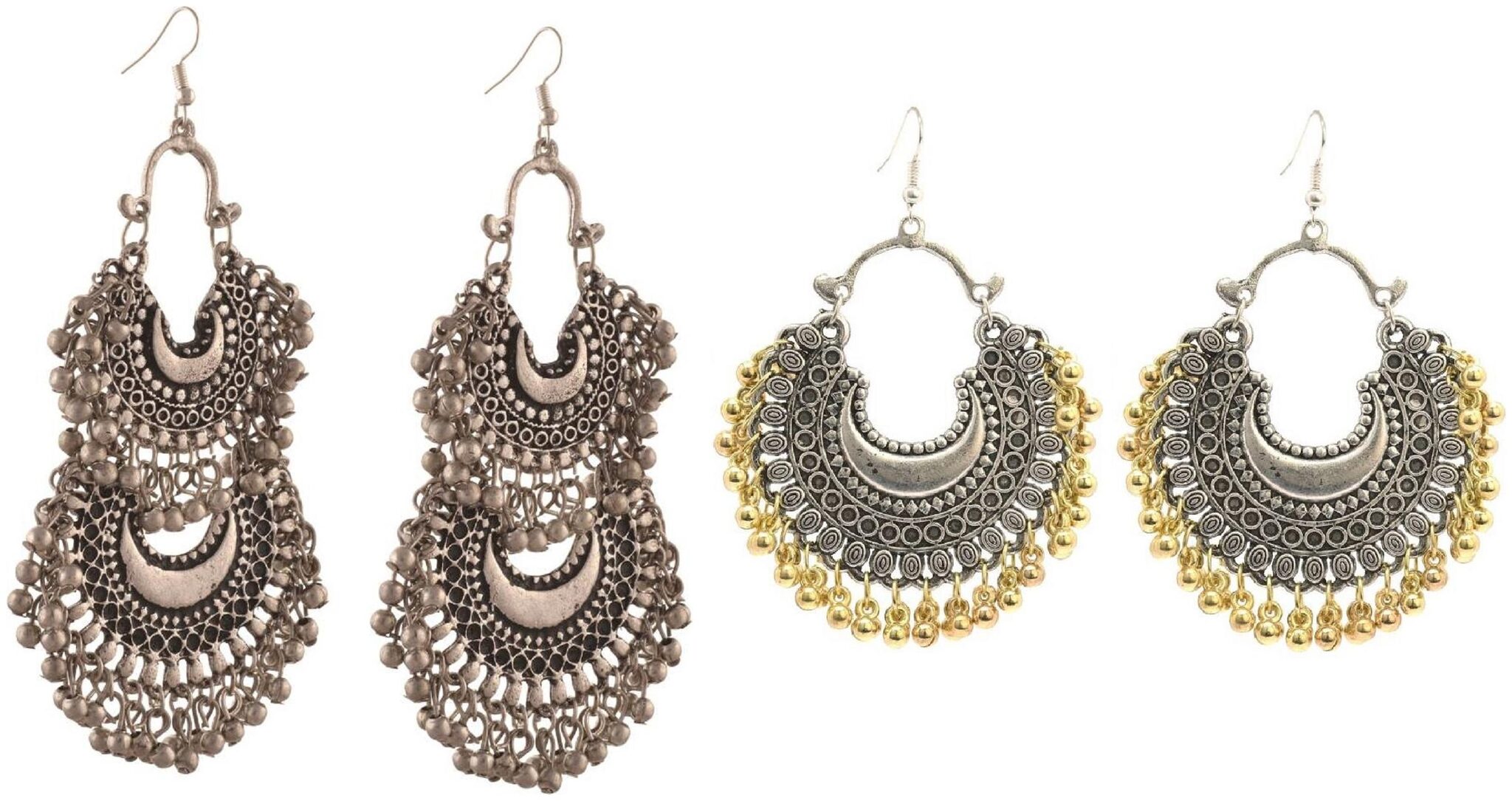 

Alcove Pack of Two Fashionable Earrings For Women Girls Antique Ethnic (AS SHOW IN PICTURE)